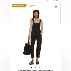 Free People - Ziggy black overalls size L